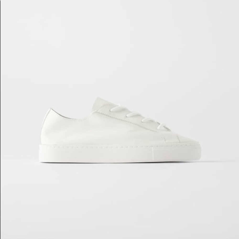 Zara white leather sneakers - 7.5